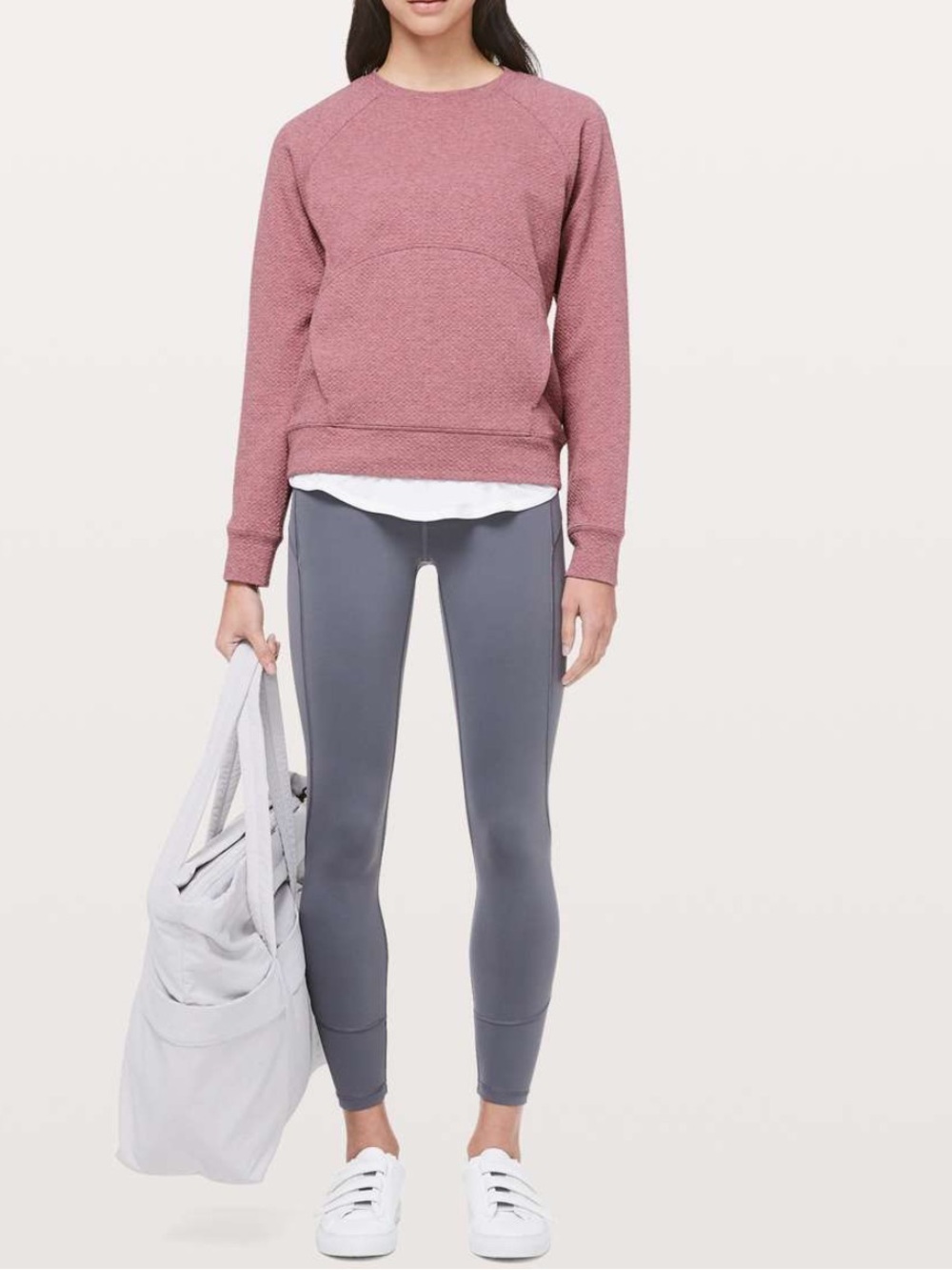 Lululemon pink catch a moment crew 8